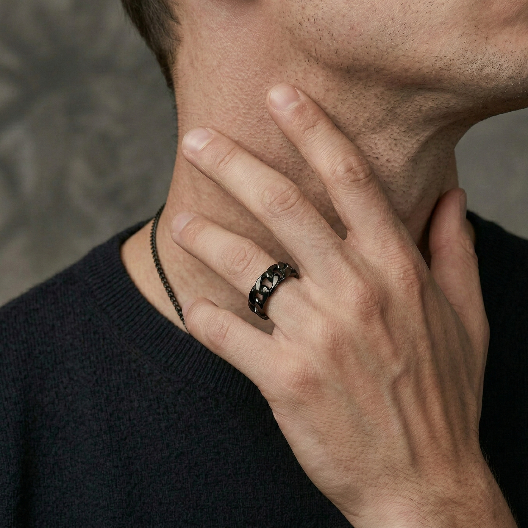 Anillo Cadena4 Negro