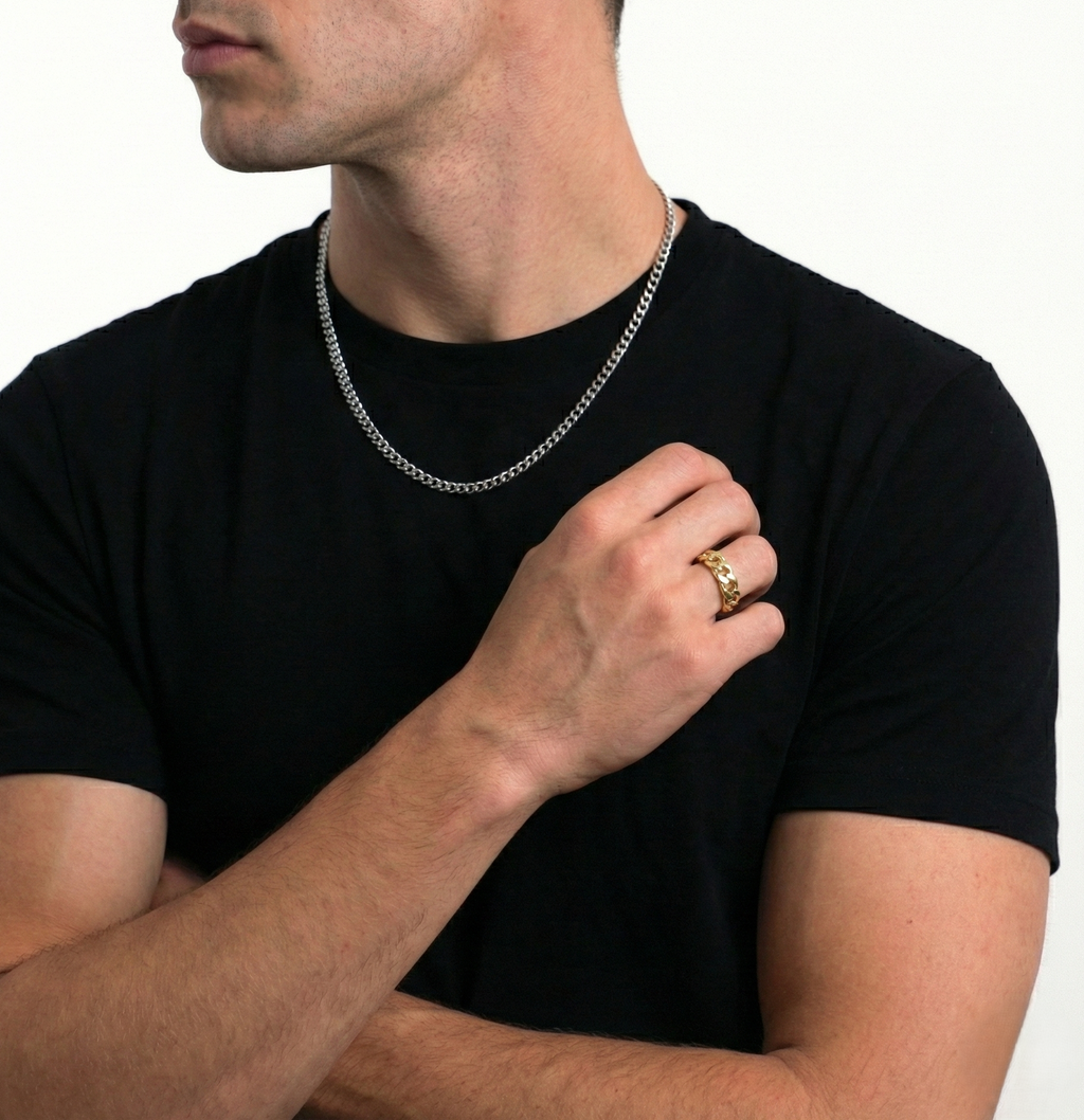 Anillo Cadena4 Dorado