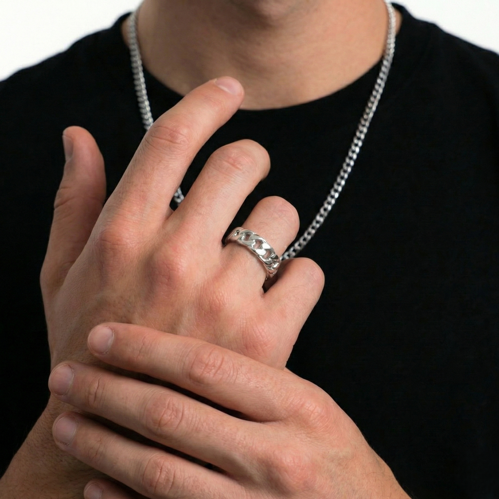 Anillo Cadena4 Plateado