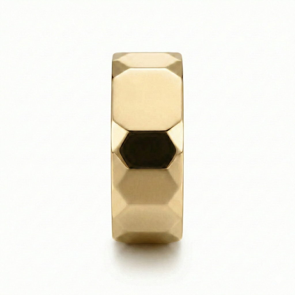 Anillo Hexagonal3 Dorado
