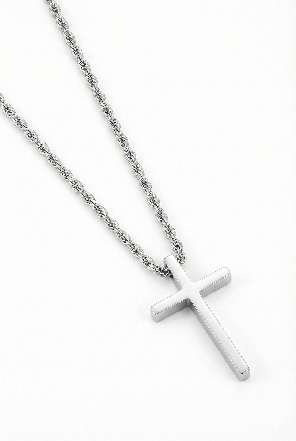 Collar Cruz2 Plateado