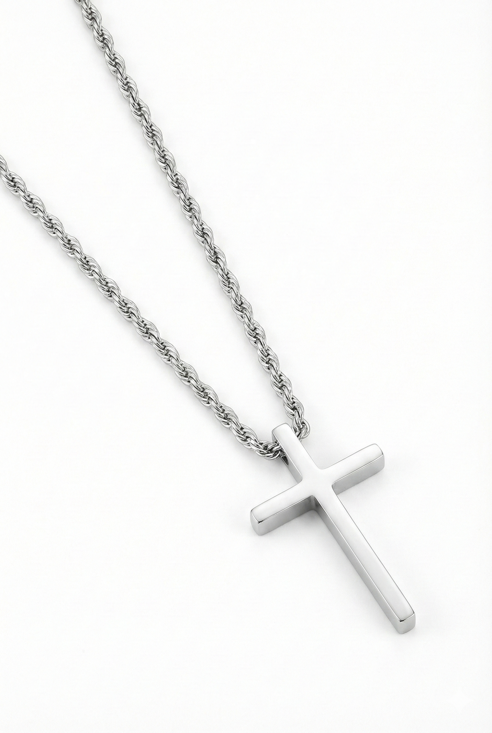 Collar Cruz2 Plateado