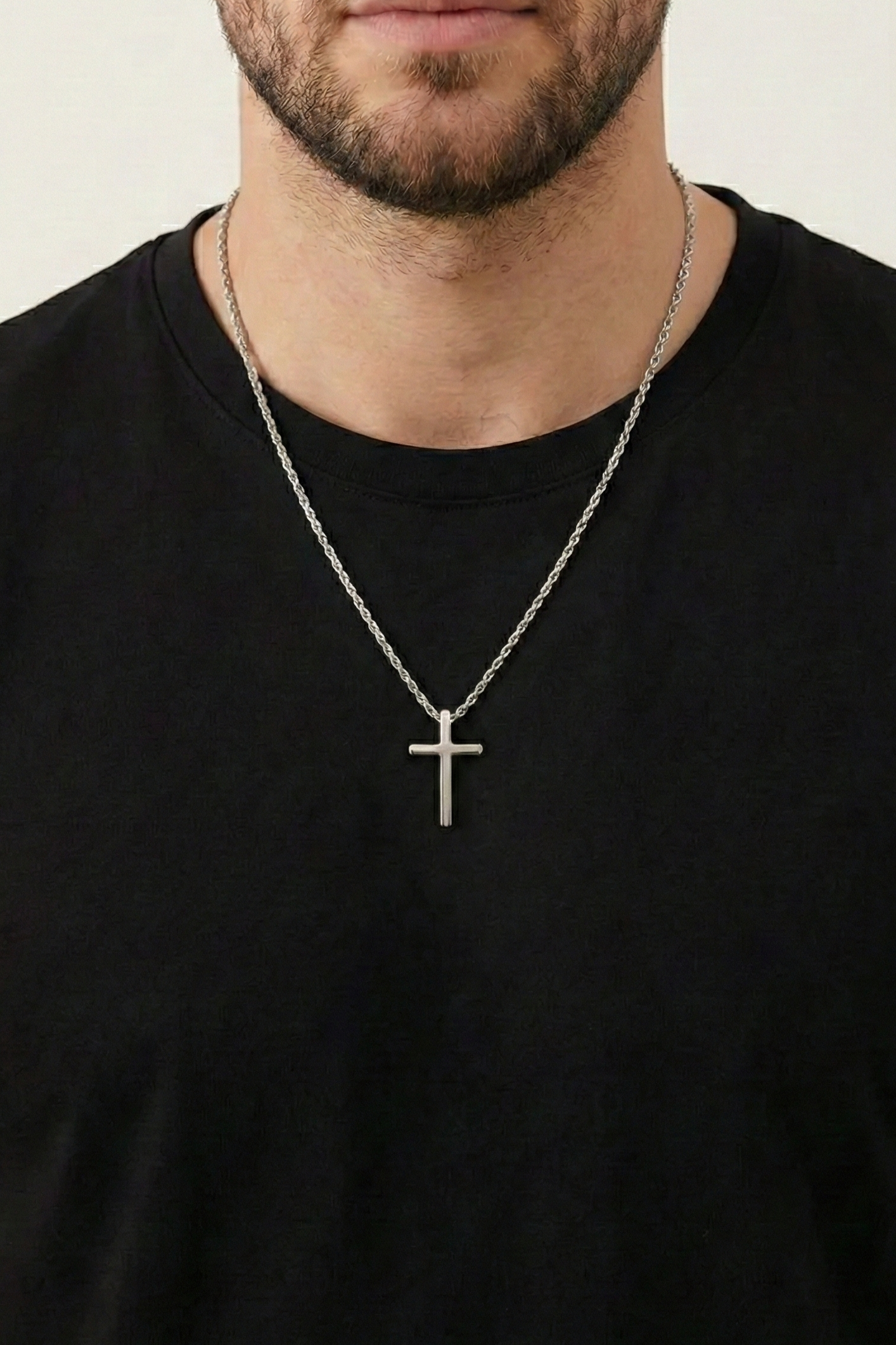 Collar Cruz3 Plateado