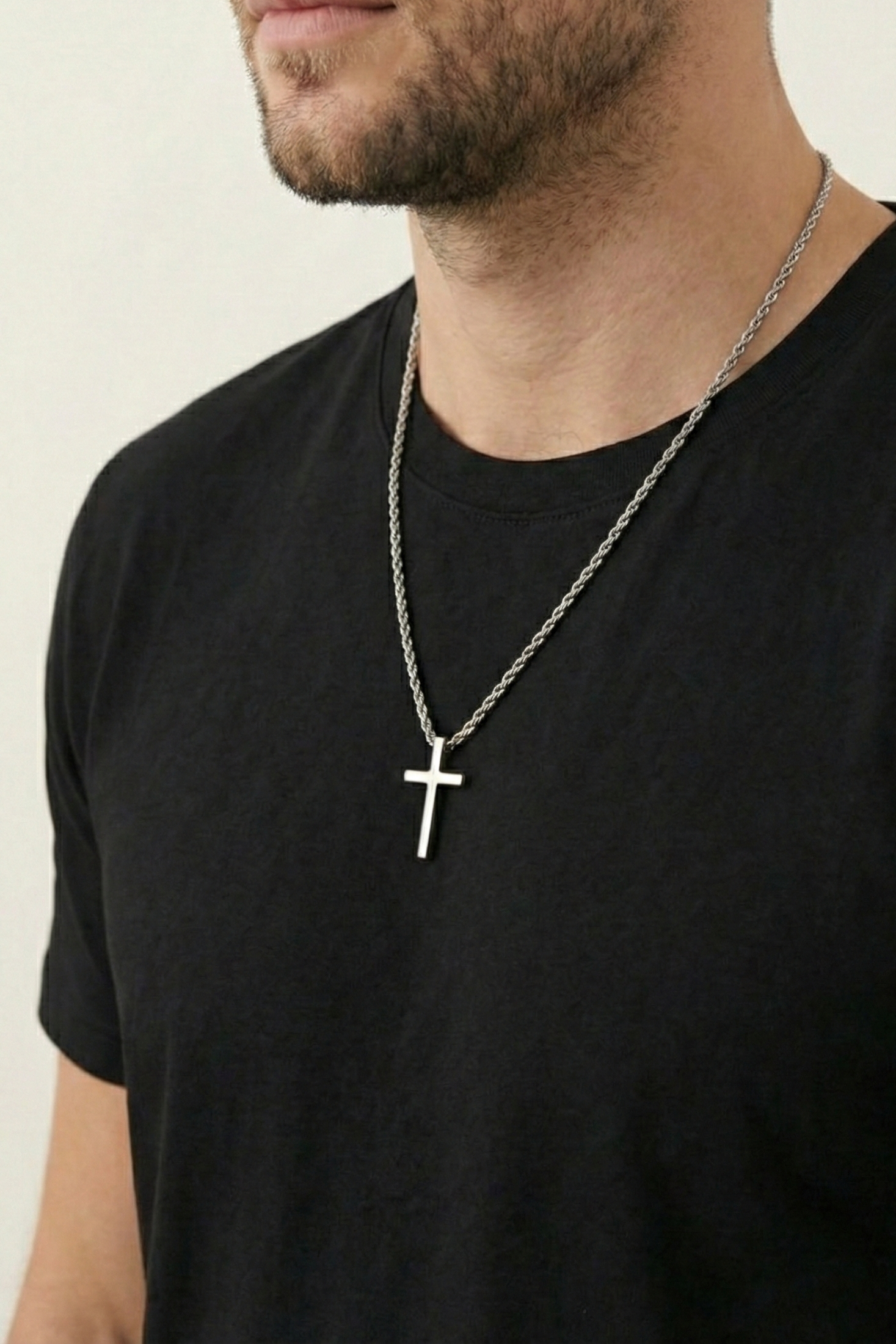 Collar Cruz4 Plateado