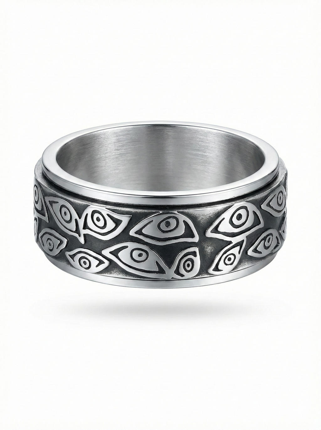 Anillo Ojos2 Plateado