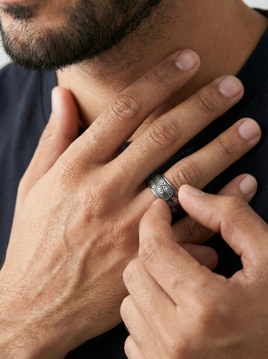 Anillo Ojos4 Plateado