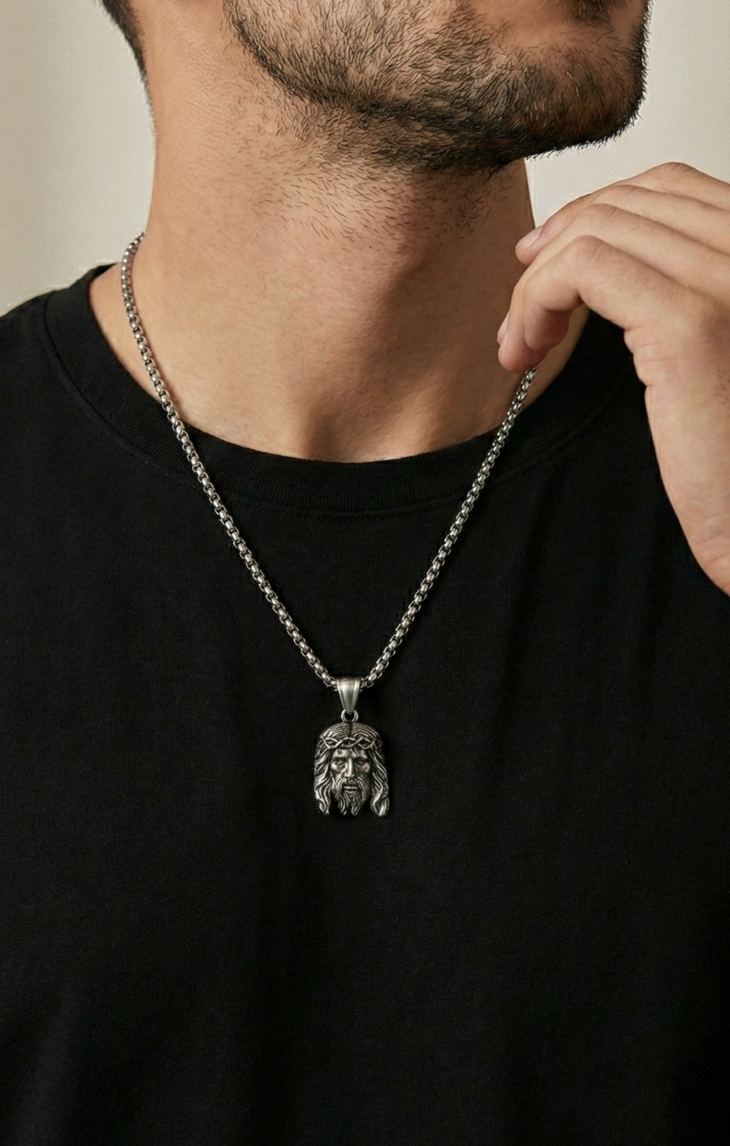 Collar Jesus4 Plateado