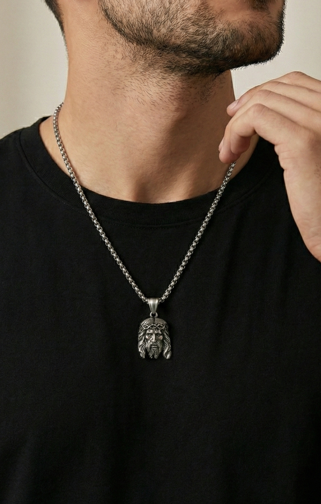 Collar Jesus4 Plateado