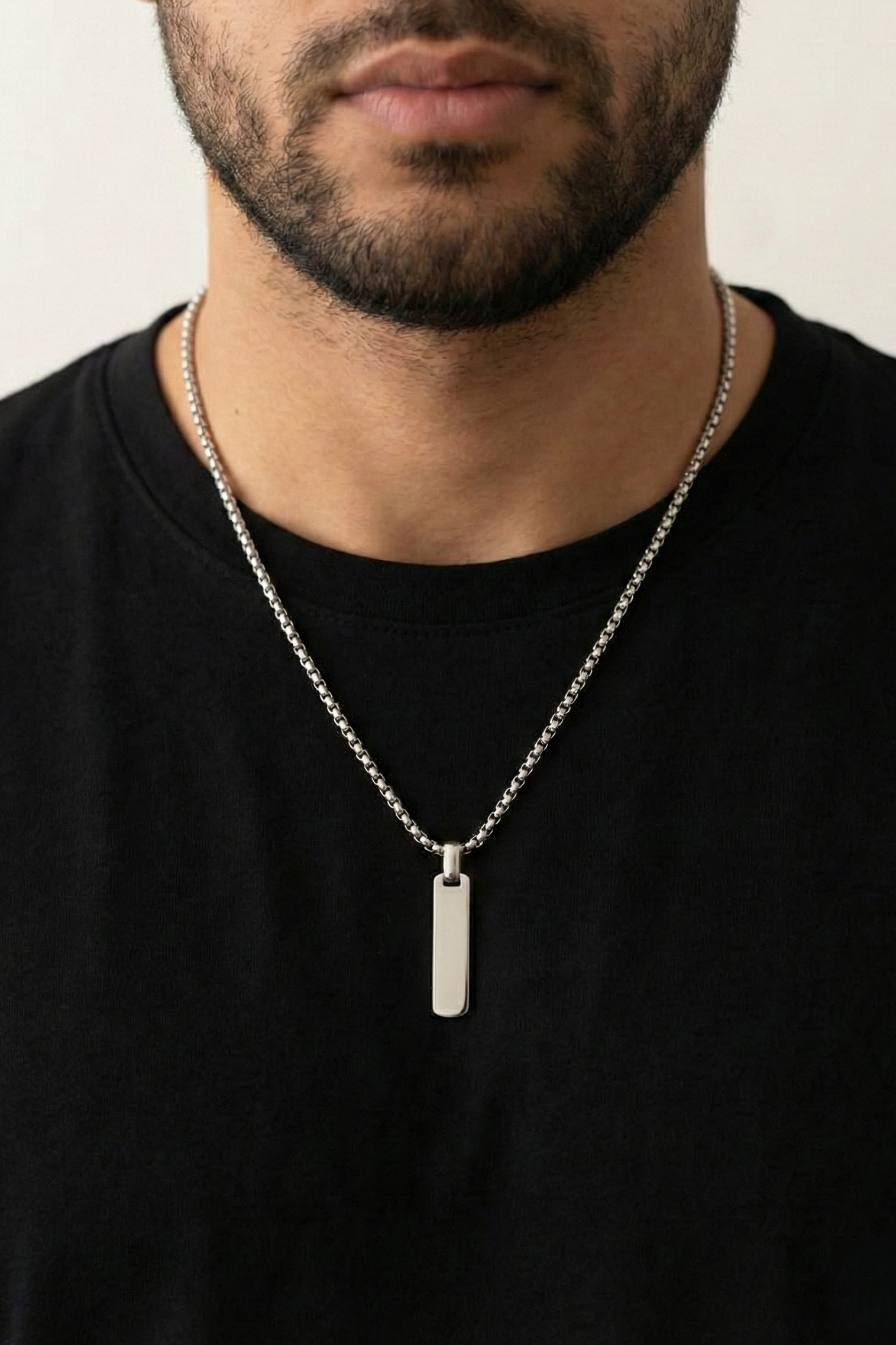 Collar Barra3 Plateado